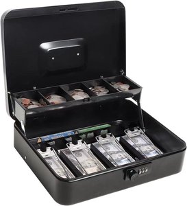 Caja de seguridad organizadora de dinero al por mayor con cerradura de combinación, cajón grande para caja registradora con cerradura de combinación para dinero - Product Image 4