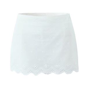 Top y Vestido Halter de Algodón para Mujer, Color Blanco, con Bordado, Espalda Descubierta, Estilo Casual - Product Image 3