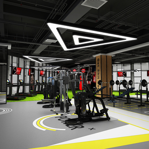 Cá tính sáng tạo sắt <span class=keywords><strong>Led</strong></span> Tam giác đèn chùm Văn phòng Phòng tập thể dục Internet cafe nhà công nghiệp sử dụng kỹ thuật mô hình gió - Product Image 2