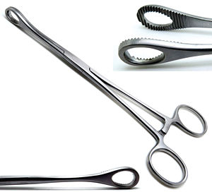 Instrumentos quirúrgicos de la mejor calidad, bastoncillos de Foerster, pinzas dentadas rectas de 25 cm, acabado completo de acero inoxidable, aprobado por CE - Product Image 1