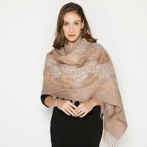 Bufanda bordada de primavera Chal de lana y poliéster mezclado para mujer - Product Image 3