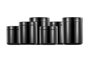 8oz 250ml HDPE nero cromo sport nutrizione bottiglia di plastica per pillole in polvere - Product Image 6