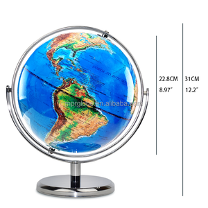 Carte du <span class=keywords><strong>monde</strong></span> physique support en métal brillant Globe bureau décorer Globo Tierra Mapa - Product Image 2