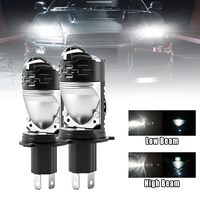 Phares LED 80W P5 H4 avec lentille, 12V 24V, mini lampe auto super lumineuse, feux de croisement et de route, ampoules double projecteur pour voiture et moto