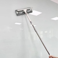 Raclette de nettoyage de vitres double face Realida avec long manche en plastique pour la maison et le bureau