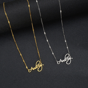 Personalized DIY Engraved English Letter <b>Name</b> <b>Necklace</b> <b>Custom</b> Stainless Steel <b>Name</b> Pendant Customized Jewelry for Women Gift - Product Image 2