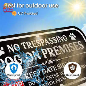 12นิ้ว x 6นิ้ว<span class=keywords><strong>ป้าย</strong></span>จราจรอลูมิเนียมในร่ม/กลางแจ้งจางทนกันน้ำห้ามสุนัขเข้ารั้วกั้น-สามารถ - Product Image 6