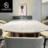 Dessus en marbre Luxe Nouveau Design Moderne Italien 8 Chaises Ensemble de Salle à Manger 6 Chaises Table à Manger Meubles de Luxe