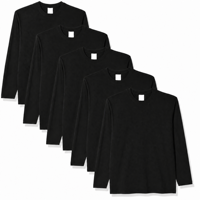 T-shirts à manches longues pour hommes, personnalisables avec logo brodé, 100% coton, haute qualité, vêtements décontractés et sportifs, t-shirts unis