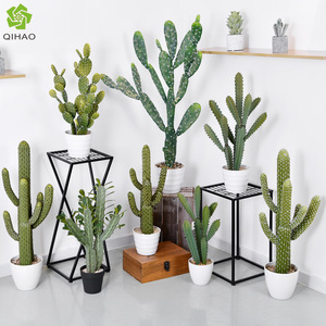 QIHAO Artificial Cactus Plant Various Sizes High Simulation Indoor Decorative Potted Greenery - Product Image 1
