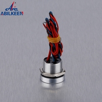 Ip68 interrupteur tactile capacitif étanche 16mm métal momentané rainure tête 1NO12v anneau lumière LED bouton poussoir interrupteur piézo-électrique