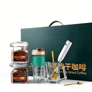 Set de Regalo de Café Verde Yu <span class=keywords><strong>Hu</strong></span> con Taza de Vidrio, Vaso Térmico de Viaje, Espumador de Leche y Cuchara, Kit Completo de Barista para Hogar, Oficina y Viajes - Product Image 5