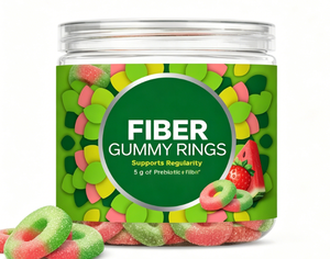 Anillos de Fibra Gomosa – 5g de Fibra Prebiótica FOS – Suplemento para la Salud Digestiva – Sabor Fresa y Sandía – Suministro para 25 Días, 50 Gomitas - Product Image 2