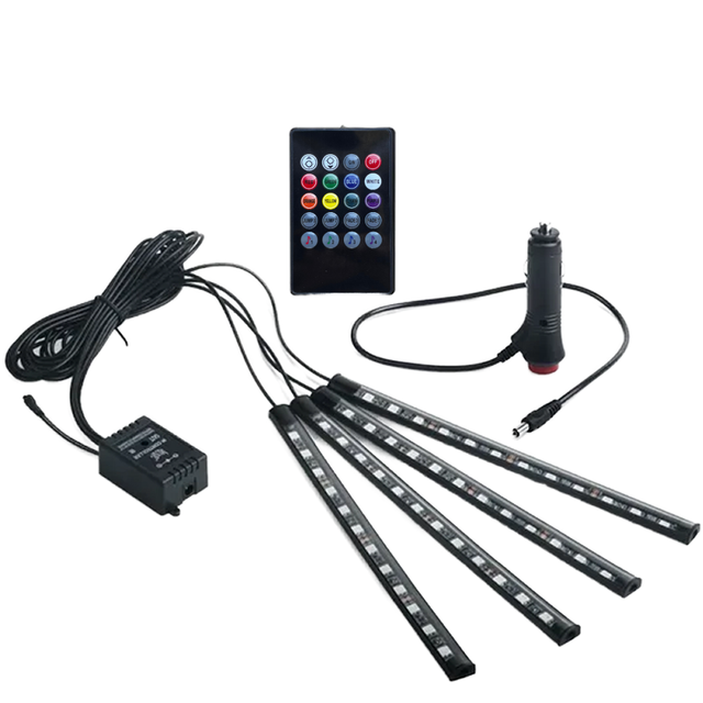 12 LED Smart Ambient Light Strips Universal Interior Car Lighting Accessories Car Interior Lights