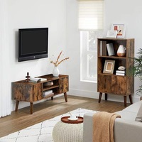 Meuble TV sur pied de luxe personnalisé, style rétro, pour salon, meuble de rangement moderne minimaliste américain en bois, mobilier de maison