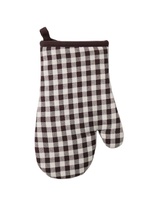 Ensemble de gants de four durables KitchenAid KA Gingham OM en coton, 7"x13", couleur Milkshake