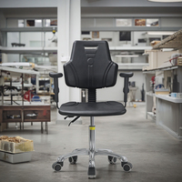 Chaise de laboratoire chinoise en métal durable antistatique ESD avec dossier en mousse PU sans poussière, fonction de levage et de rotation J88 pour école, hôpital, atelier