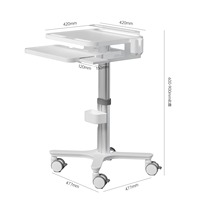 Chariot dentaire à hauteur réglable de conception luxueuse chariot médical mobile de clinique d'hôpital pour l'ordinateur portable avec la prise
