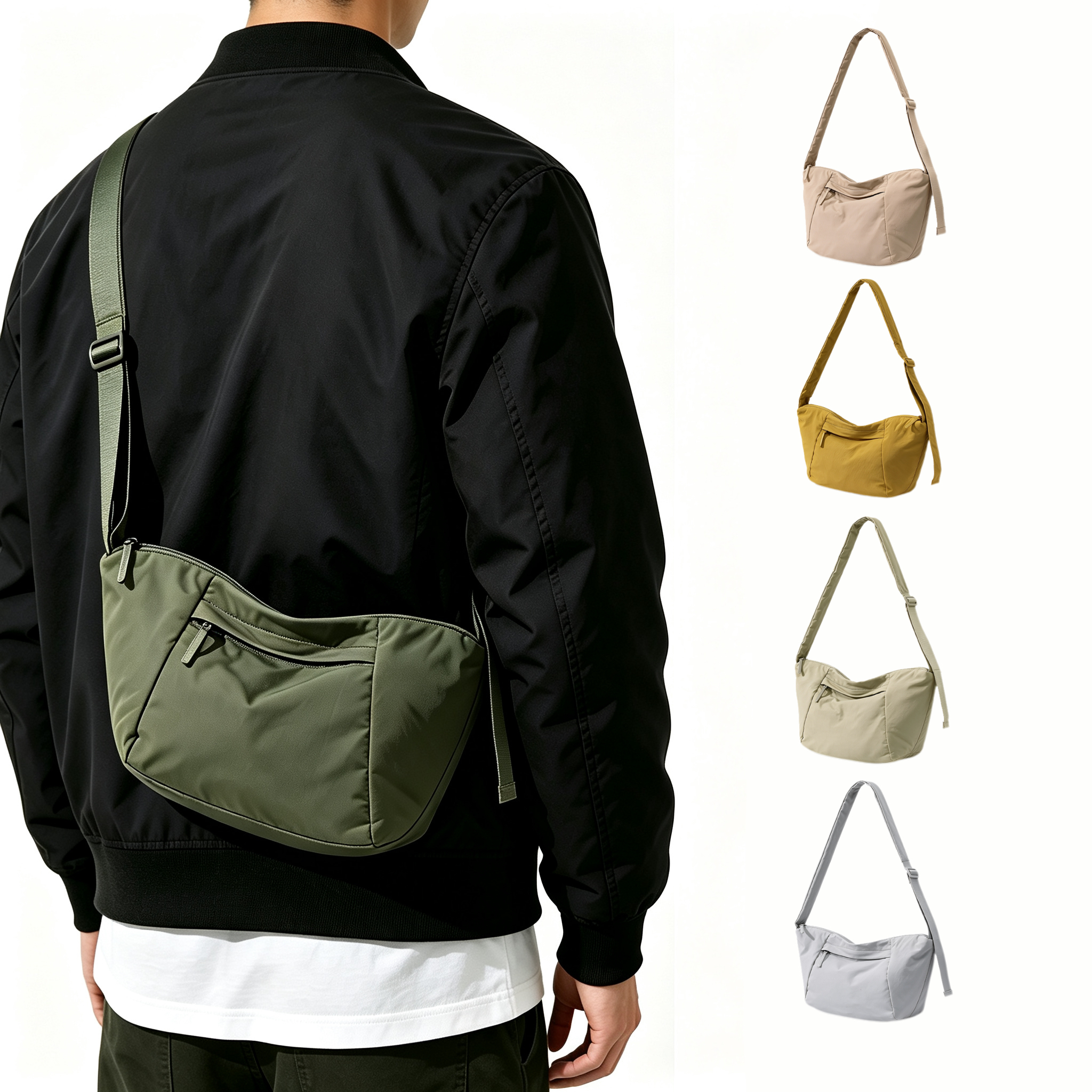Large Capacity Nylon Handbag Lightweight Daily Shoulder Bag
