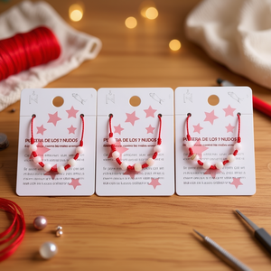 Bracciale con pietre dei sette segni zodiacali, rosso e bianco, con perline fatte a mano, amuleto protettivo per donne e ragazze, gioielli alla moda. - Product Image 3