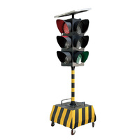 Semáforo Móvil Solar Tipo Remolque D-style 200/300mm, Semáforo de Carretera Elevable para Control de Tráfico