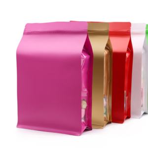 Kantong kopi hewan peliharaan, tahan kelembaban, kantong berdiri Foil aluminium, kantong kopi daur ulang dengan jendela bening & ritsleting untuk kemasan makanan ringan, teh, kopi - Product Image 1