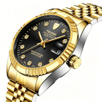 Reloj de Lujo para Hombre, Montre Homme, Reloj Mecánico Automático, Fondo Transparente, Esfera de Color Personalizado, 38 mm, Reloj de Negocios