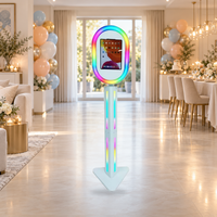 Photomaton portable ovale pour iPad, idéal pour les mariages et les fêtes, avec anneau lumineux pour photomaton