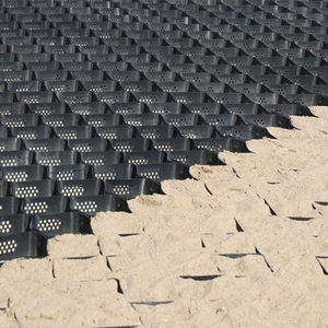 Chất lượng cao <span class=keywords><strong>HDPE</strong></span> PP <span class=keywords><strong>geocell</strong></span> mặt đất lưới paver tổ ong geocelle mỗi pendenze sỏi ổn định đường lái xe - Product Image 6