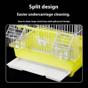 Cage à oiseaux moderne en métal galvanisé de grande taille pour perruches et calopsittes, motif solide, décoration ornementale, fermeture à bouton écologique - Product Image 4