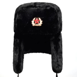 Cappello Invernale da Uomo in Pelliccia Caldo Antivento Stile Lei Feng con Paraorecchie in Finta Pelliccia Nero da Sci Trapper Anti-Freddo e Neve - Product Image 5