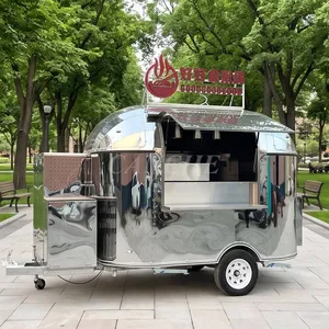 Nouvelle conception de chariot de restauration mobile en acier inoxydable pour pizza et barbecue, camion de nourriture de rue, remorque alimentaire mobile - Product Image 1