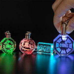 Fancy Customized LOGO Design Crystal <b>Key</b> Chains Handmade Colorful 3D Laser <b>Engraved</b> LED Light Crystal Keychain <b>Key</b> <b>Ring</b> - Product Image 6