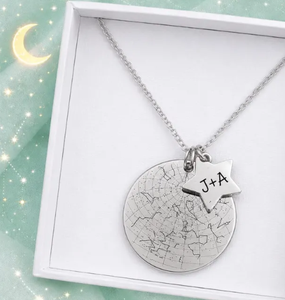 Collar con Mapa de Estrellas Personalizado de Acero Inoxidable 316L, el Día en que Nos Conocimos, Joyería Personalizada del Cielo Nocturno - Product Image 3