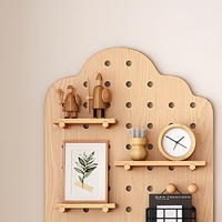 Organisateur mural en bois avec étagères et crochets pour chambre, bureau, crèche