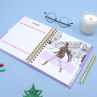Agenda/Diario/Planificador Personalizado con Logotipo, Espiral, Color Rosa, Tamaño A5, Semanal y Mensual, para Manifestación de Objetivos, 2025-2026, en Venta