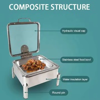 Fournitures pour hôtels et restaurants, plats chauffants en acier inoxydable, ensemble de buffet, chauffe-plats électriques, capacité de 6 L, température numérique intelligente