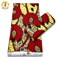 Tissu africain à imprimés pour femme, nouvelle cire de coton haute qualité, 6 mètres de style Ankara Royal, Nigeria, 2022