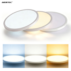 Modern Ultra-thin Round LED Ceiling Light Backlit Design 3CCT Dimmable with 2.4G <b>Remote</b> Control Flush Mount Lamp for Living Room - Product Image 1