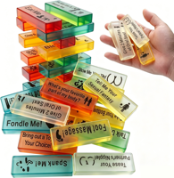 Juego de Torre de Bloques Acrílicos Esmerilados Personalizados, Juego de Apilar Bloques Romántico para San Valentín, Actividades para Parejas e Ideas para Citas Nocturnas