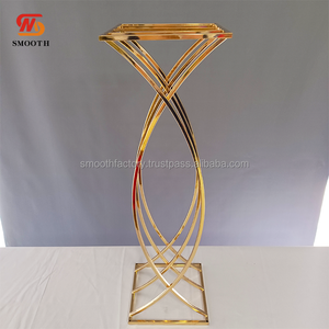 Socle en métal doré de luxe personnalisé en taille et en couleur, support à fleurs pour les mariages, les banquets et les événements festifs - Product Image 5