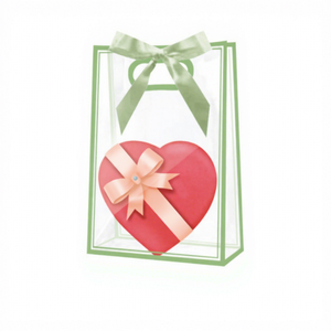 Sacs cadeaux réutilisables transparents en PP avec poignées, rubans et nœuds pour Noël, Pâques, mariages, baptêmes de bébé, anniversaires - En stock - Product Image 6