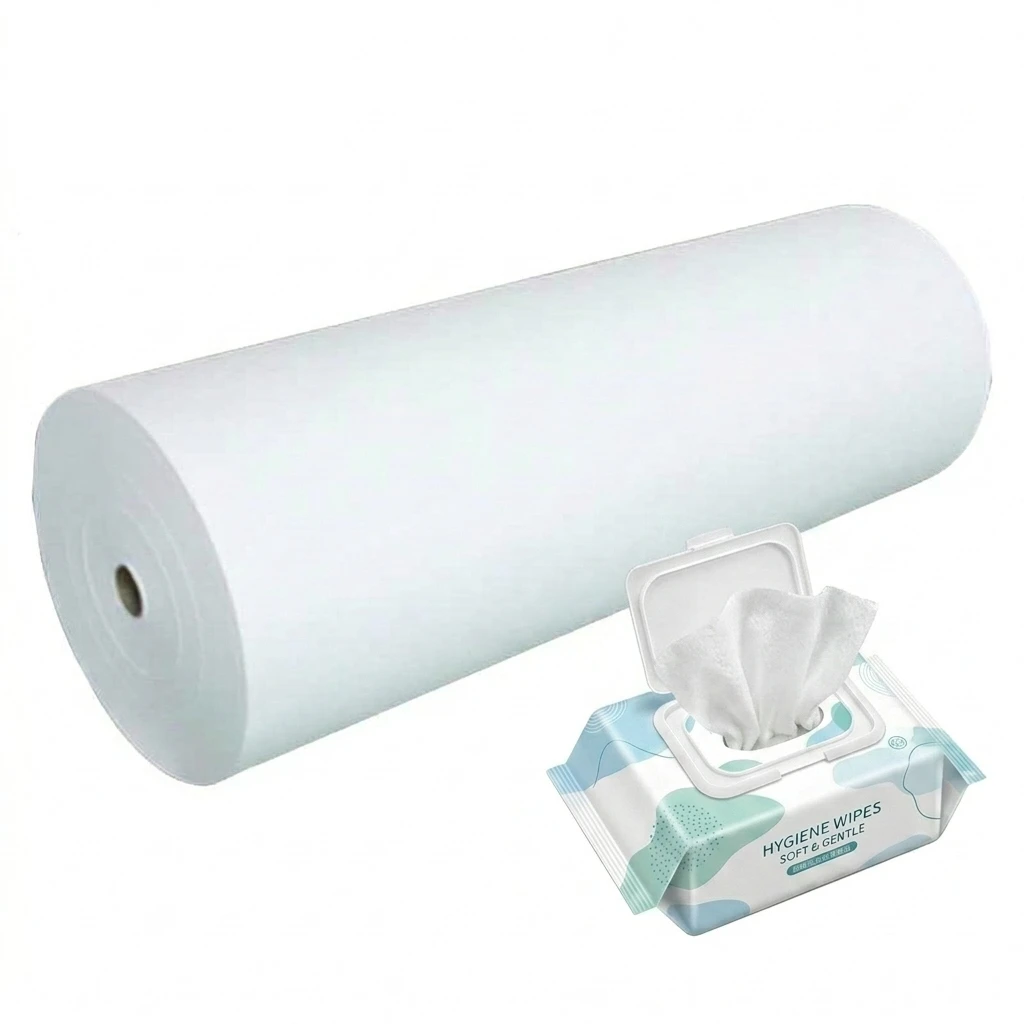 Spun Nonwoven Fabric Manufacturer For Wet Wipes Factory Customizes 40-80gsm Viscose Polyester Spunlace Non-woven Fabric Roll