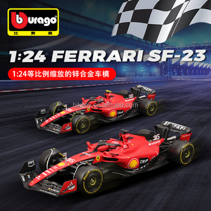 <span class=keywords><strong>Burago</strong></span> 1:24 SF23 SF24 <span class=keywords><strong>F1</strong></span> Modèle de voiture de simulation en métal moulé sous pression # 16 # 55 figurines miniatures avec vitrine - Product Image 2
