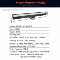 AIDLIN Pixel Strobe Light 1296 LED RGB 5050 SMD 300W Adressable DMX512 Ra90 Éclairage de Scène en Alliage d'Aluminium pour Clubs et Fêtes