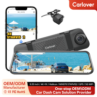 Carlover 4K AI Dash Cam Kamera Spion Belakang IMX678 STARVIS 2 Kamera Mobil Ganda 5G WIFI GPS WDR Dashcam untuk Mobil