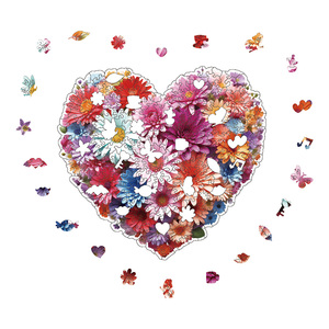 Cao Cấp 300 Mảnh Hoa Trái Tim Thân Thiện Với Môi Giáo Dục Trò Chơi Ghép Hình Câu Đố Cho Người Lớn Nhẹ Nhàng Tình Yêu Theo Chủ Đề Tự Làm Đồ Chơi Gỗ Bán Buôn - Product Image 2
