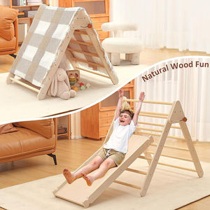 Estructura de Escalada de Madera Grande 7 en 1 Montessori, Gimnasio Interior <span class=keywords><strong>con</strong></span> Balancín, Arco, Rampa y Tobogán para Niños Pequeños - Product Image 5