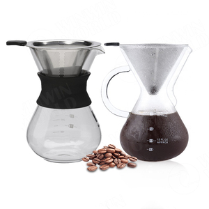Cafetera portátil de vidrio de borosilicato con filtro de acero inoxidable, máquina para café, 8 tazas - Product Image 2