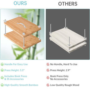 Kit de <span class=keywords><strong>reliure</strong></span> de presse à livre 35 PCS-Outils de <span class=keywords><strong>reliure</strong></span> en bambou compacts, fournitures de <span class=keywords><strong>reliure</strong></span> de livre avec poignée portable <span class=keywords><strong>pour</strong></span> bricolage <span class=keywords><strong>d</strong></span>ébutant - Product Image 3